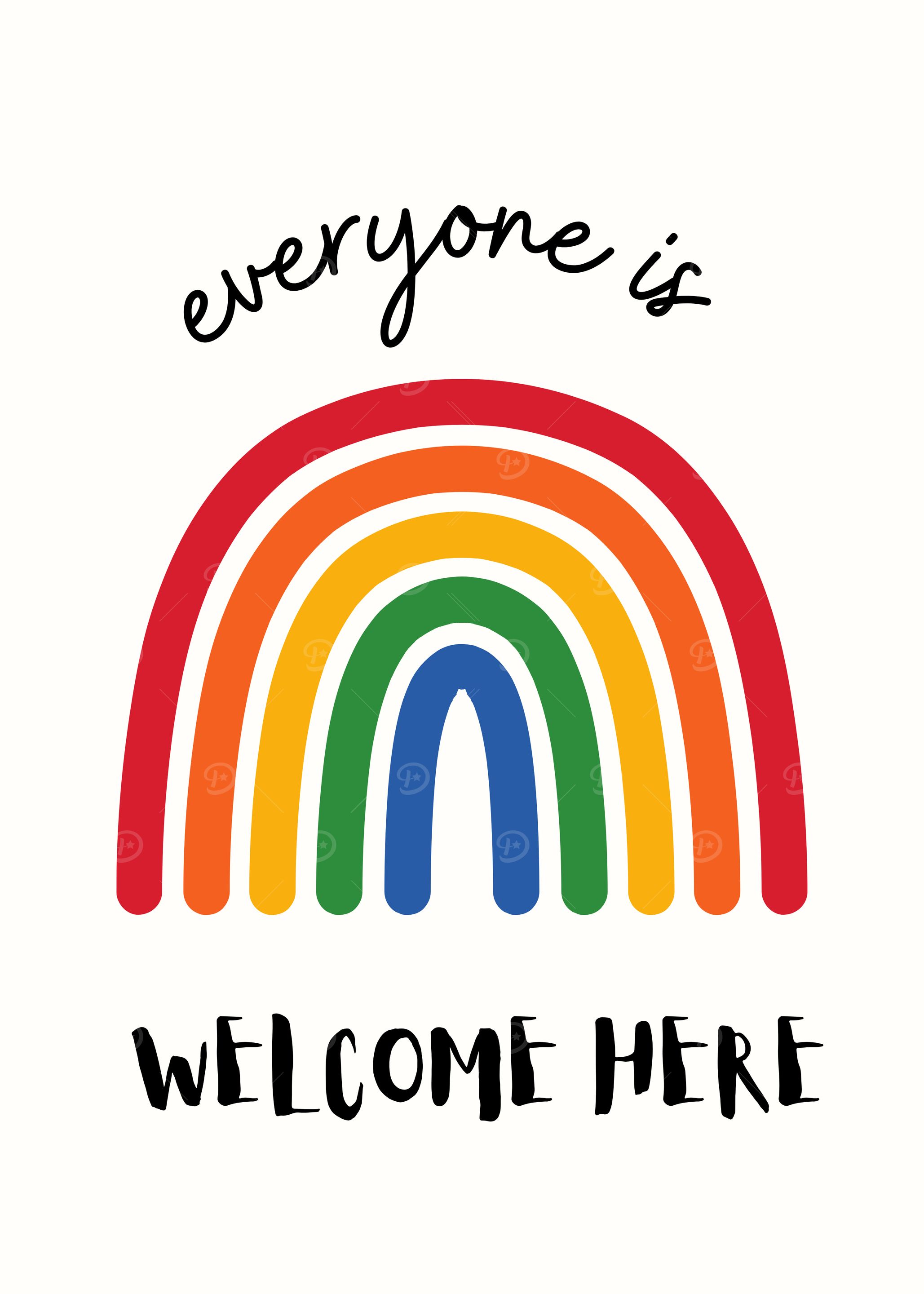 Everyone is Welcome Here Rainbow