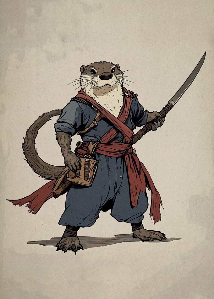 Anthropomorphic Otter Warrior with Sword