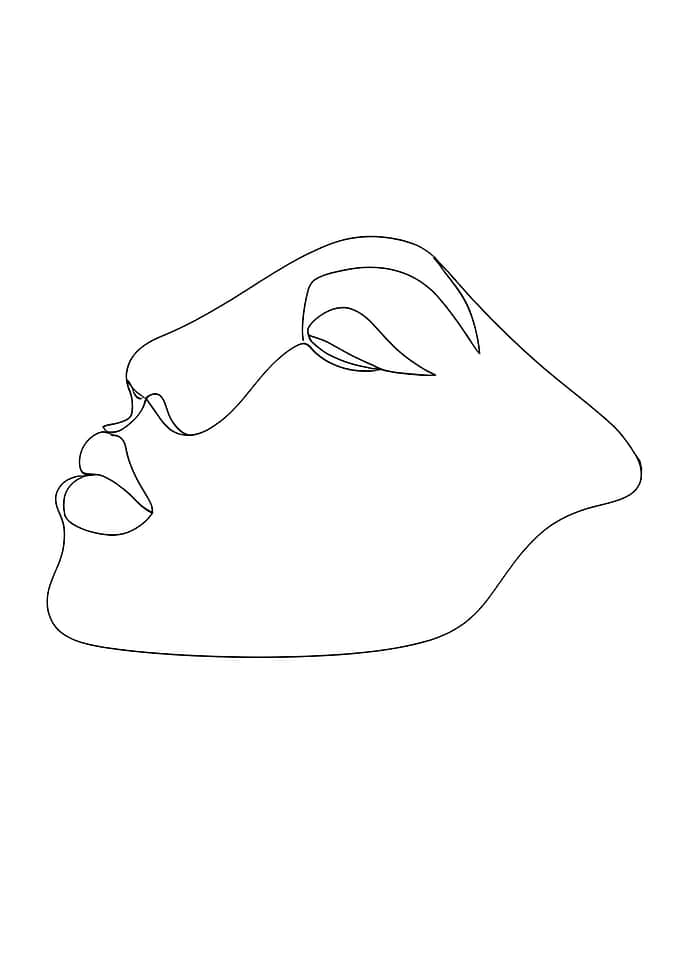 Minimalist Line Art Face Profile