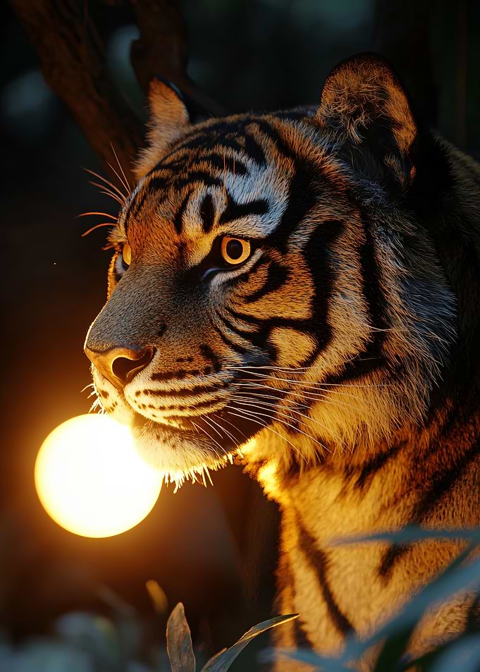 Tiger with Glowing Orb