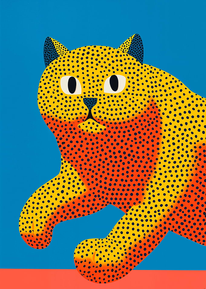 Abstract Spotted Cat Illustration