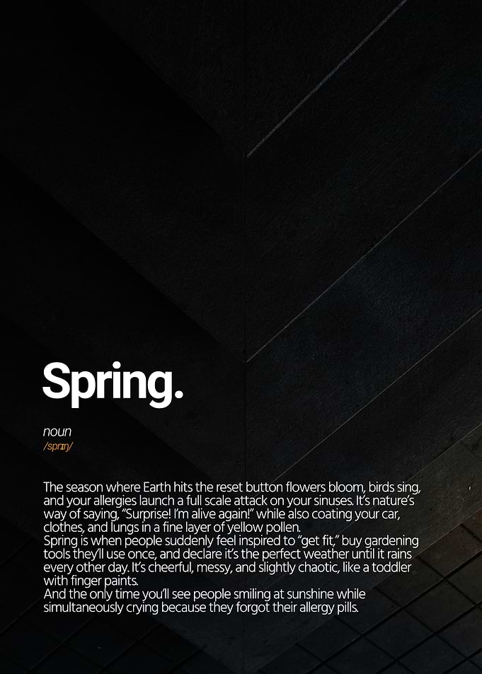 Spring Definition Typography Art