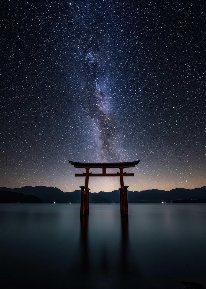 Torii Gate Under the Milky Way