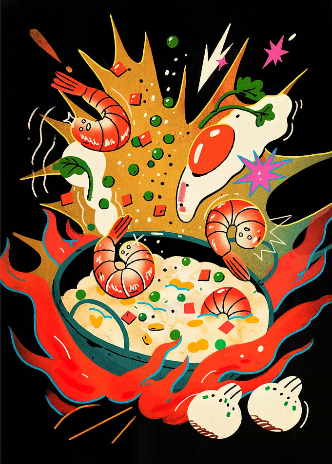 Shrimp and Grits Illustration