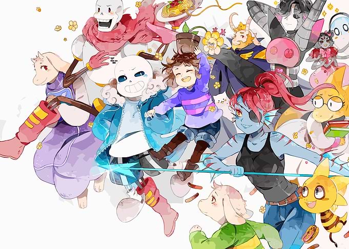 Undertale characters group illustration