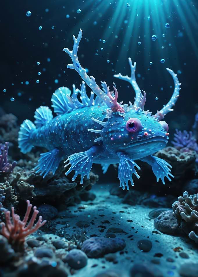 Bioluminescent Coral Fish - 3D Fantasy Underwater Creature Print