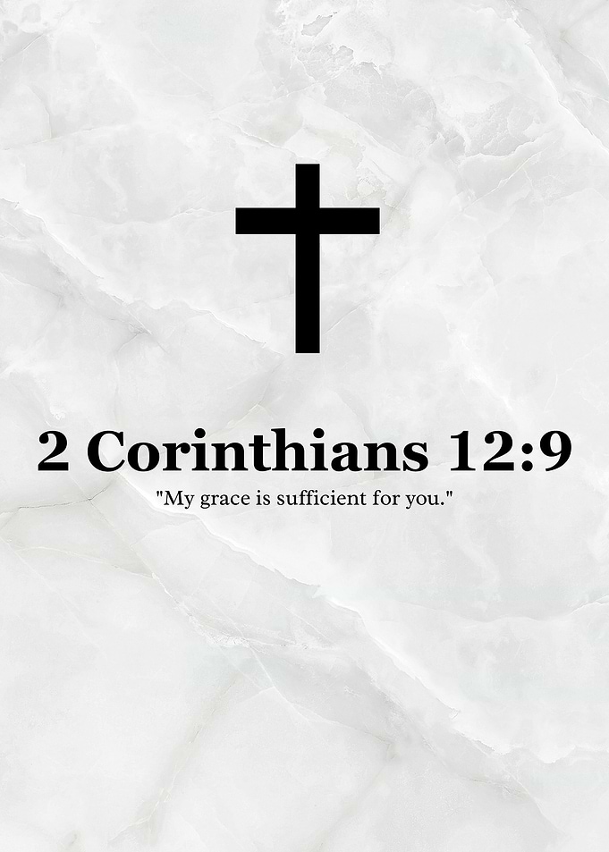 2 Corinthians 12:9 Bible Verse Scripture Art