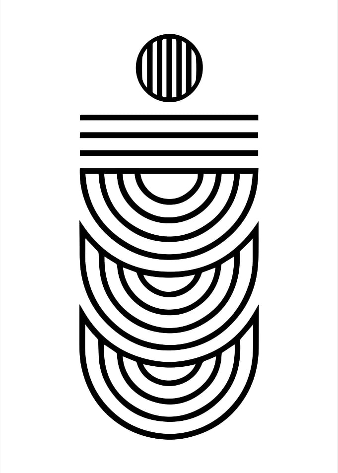 Abstract Black and White Geometric Design