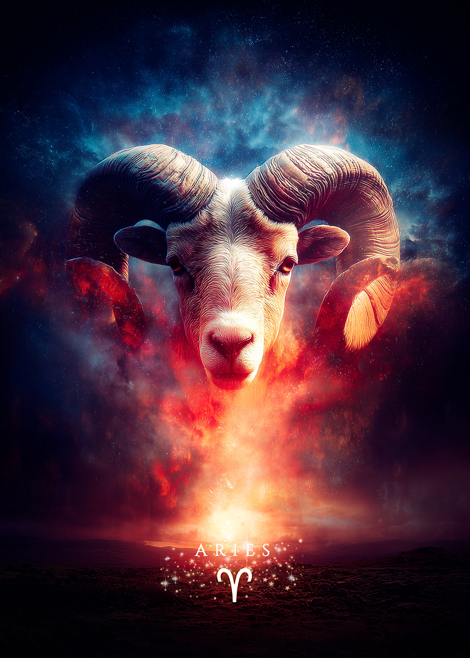 Aries Zodiac Sign Digital Art