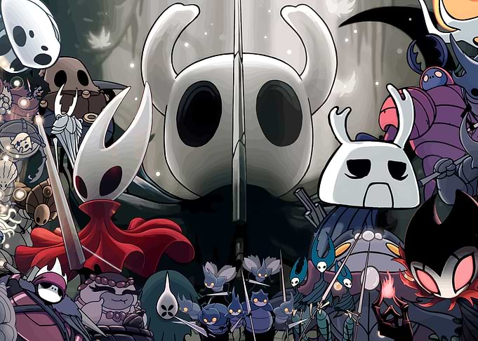 Hollow Knight characters group illustration
