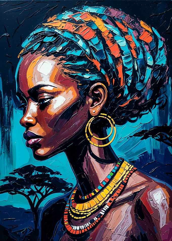 African Woman Portrait Painting