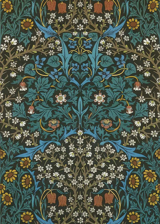 Floral Pattern with Dark Background,William Morris