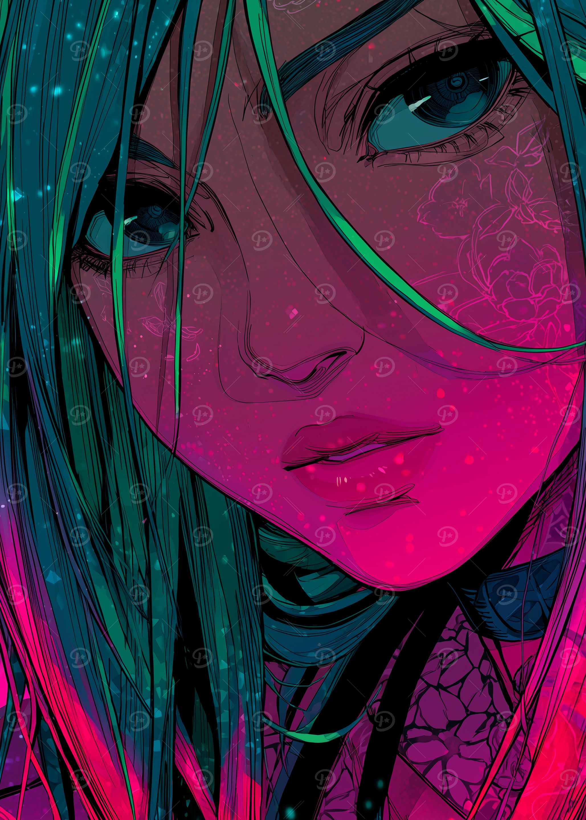 Neon Punk anime girl