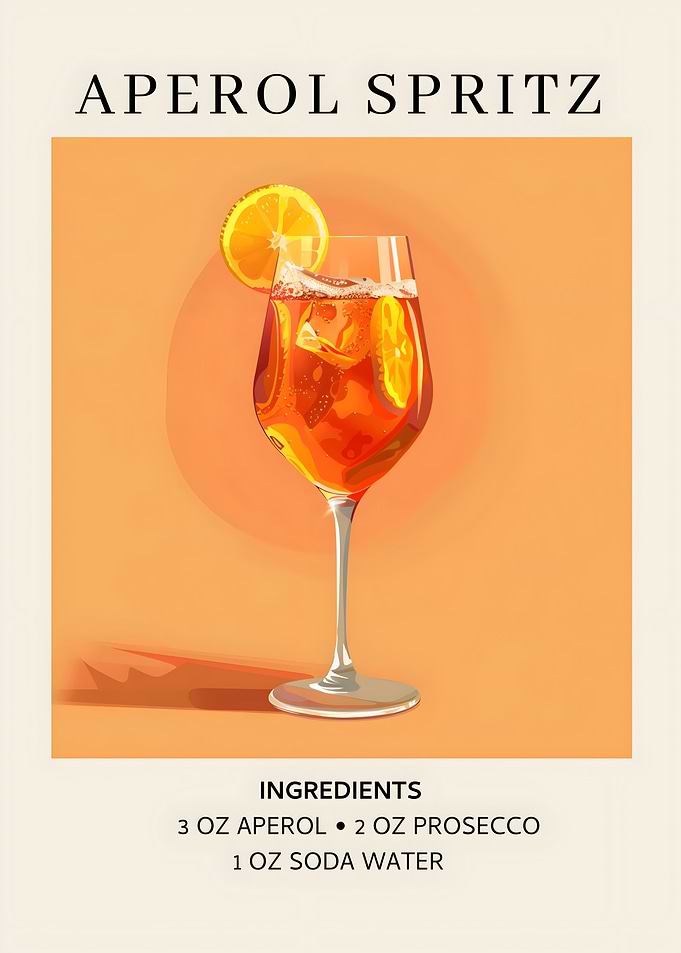 Aperol Spritz Recipe Illustration