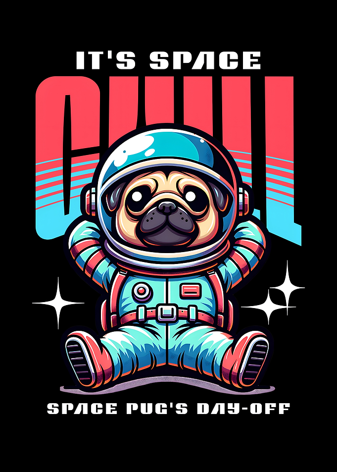 Funny Relaxing Pug Astronaut