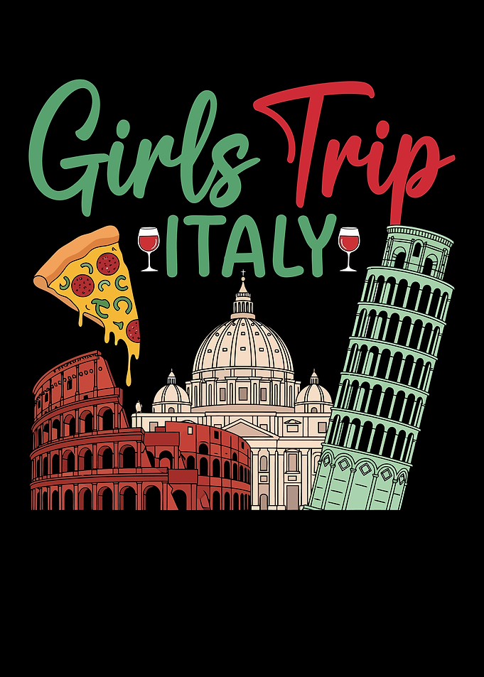 Girls Trip to Italy Illustration