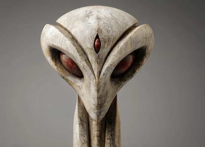 Alien Sculpture with Third Eye