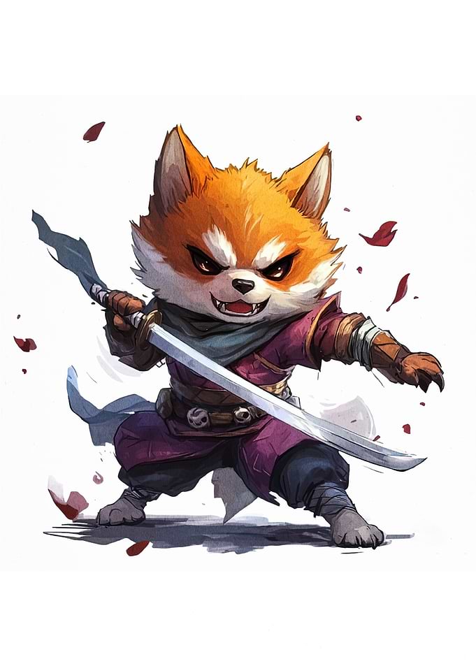 Fox Samurai Warrior with Sword