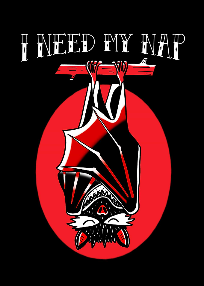 I Need My Nap Bat Illustration