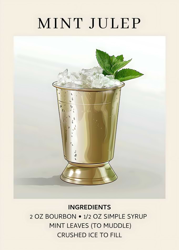 Mint Julep Cocktail Illustration
