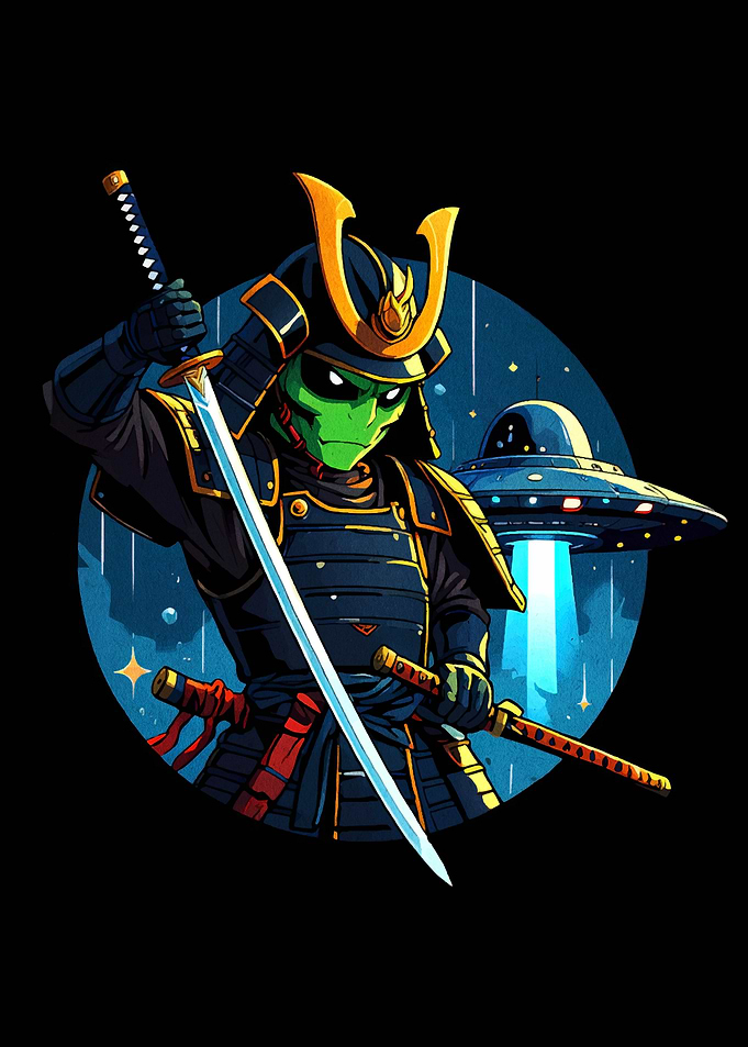 Alien Samurai with UFO