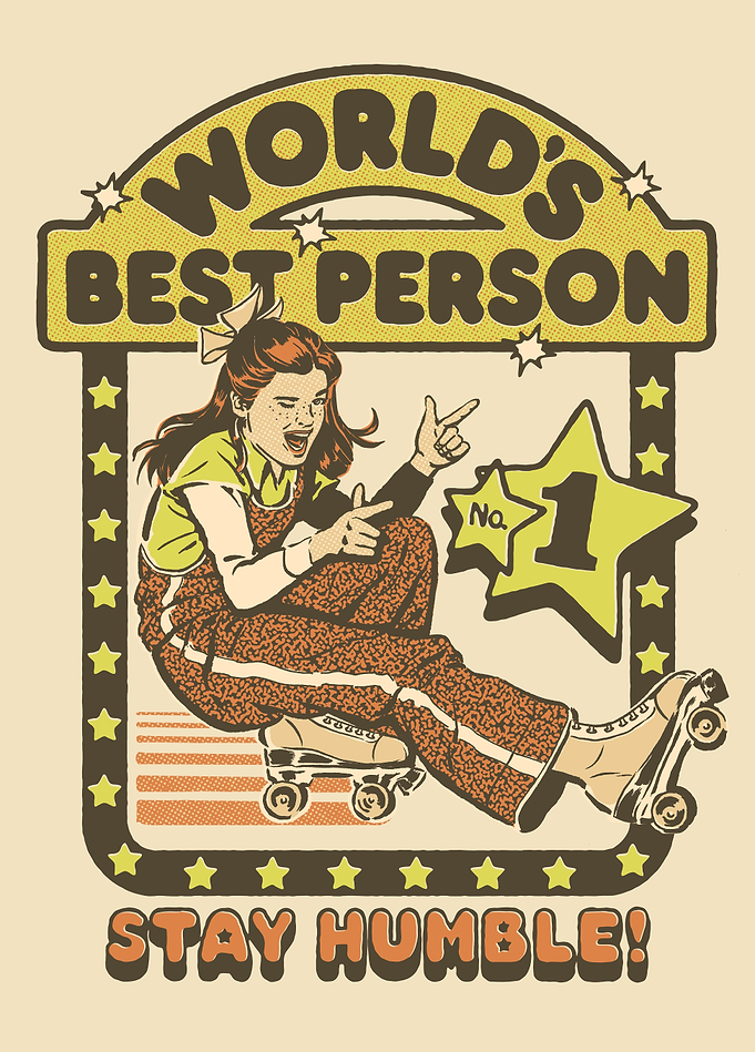 Retro Roller Skater's Humorous Award