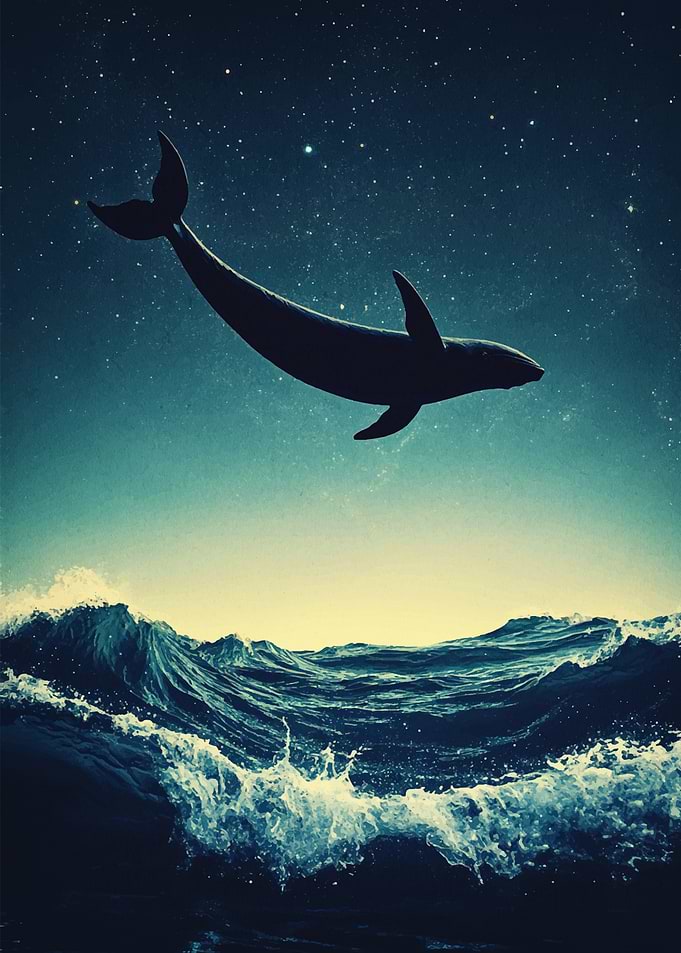 Whale in the starry sky