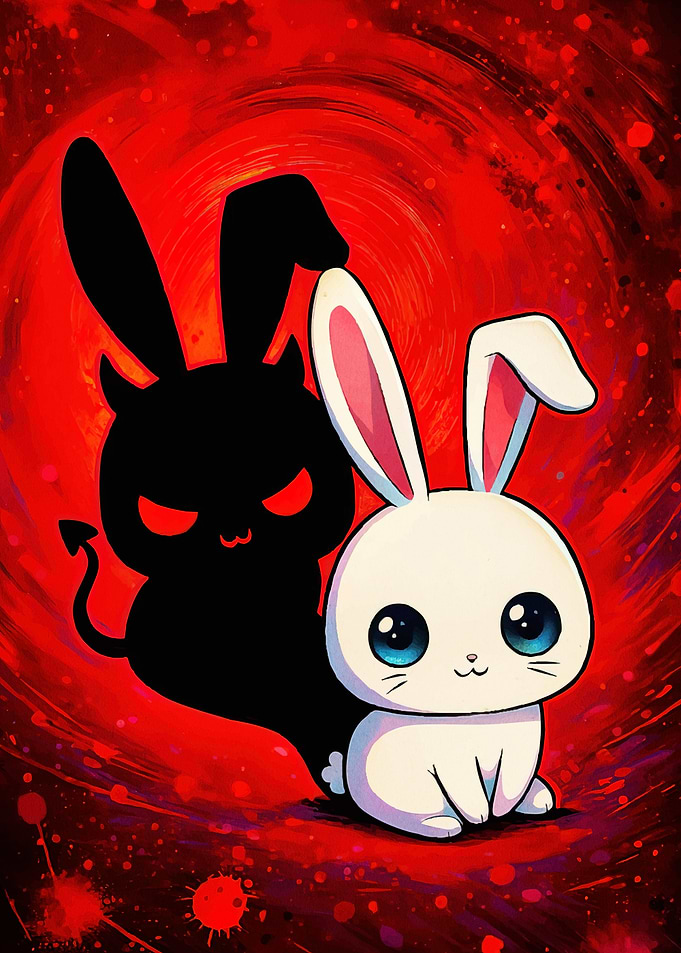 Cute Bunny Devil Shadow