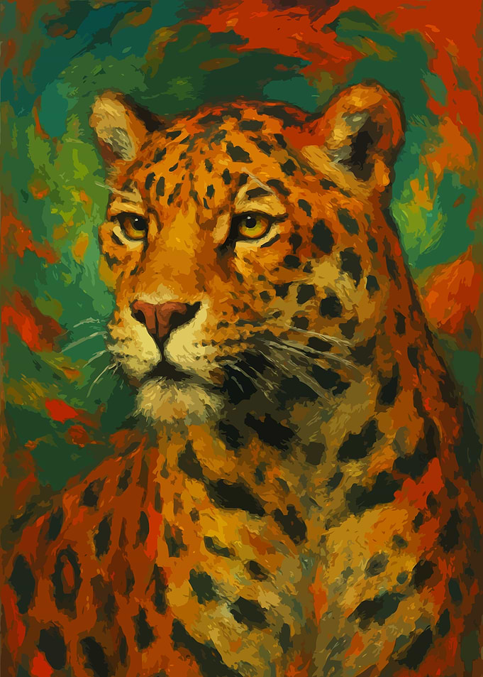 Leopard Portrait Painting Art