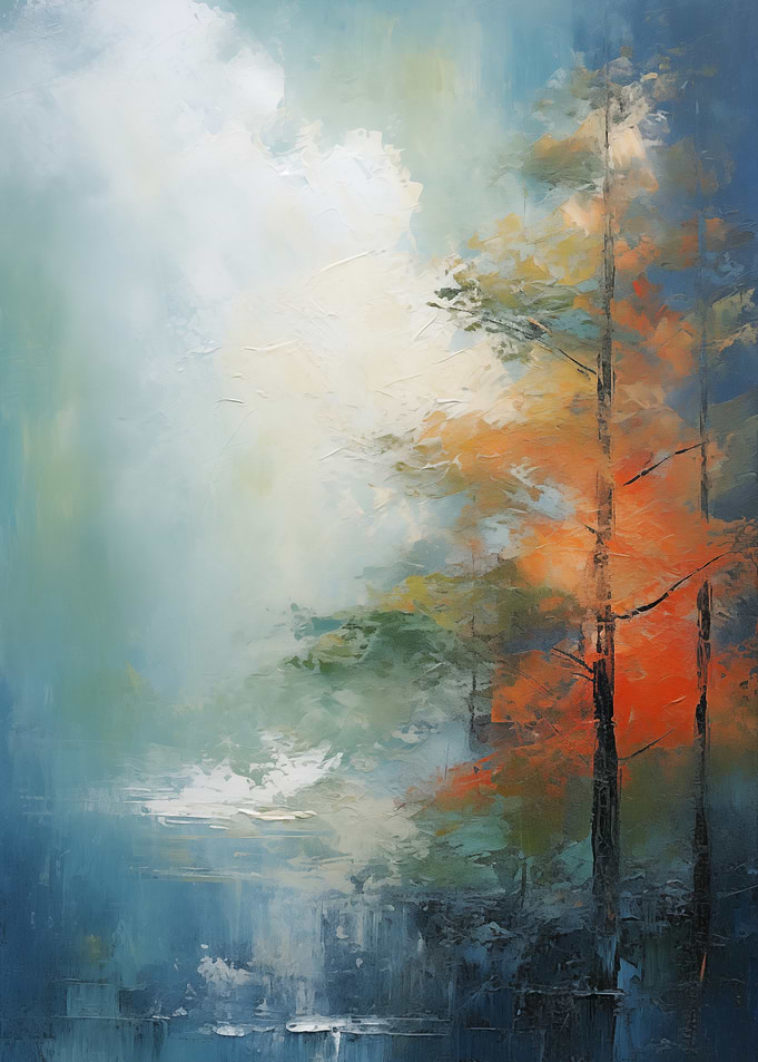 Abstract Autumn Trees Art