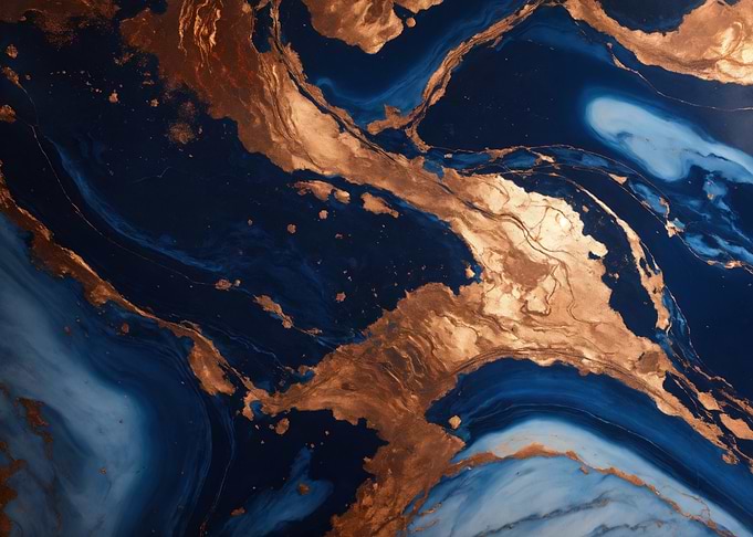 Abstract Blue and Gold Marble Texture