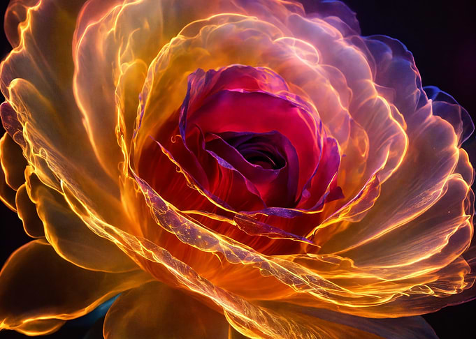 Glowing Rose Close-Up