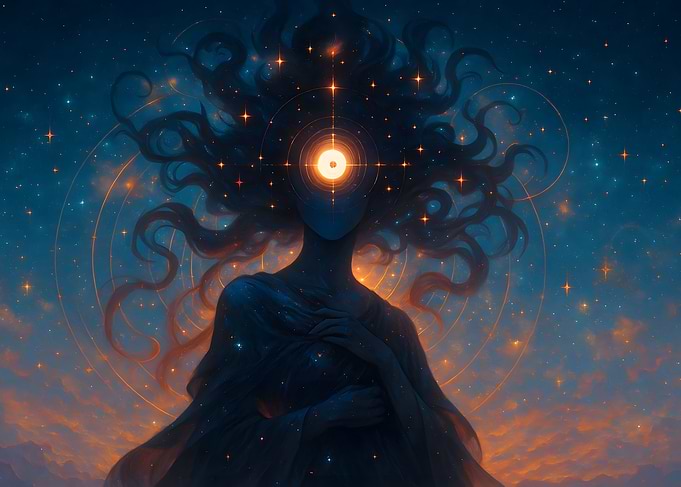 Celestial Being with Starry Hair