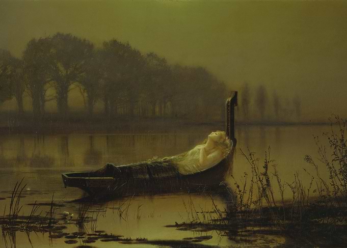 Ophelia in Boat Painting