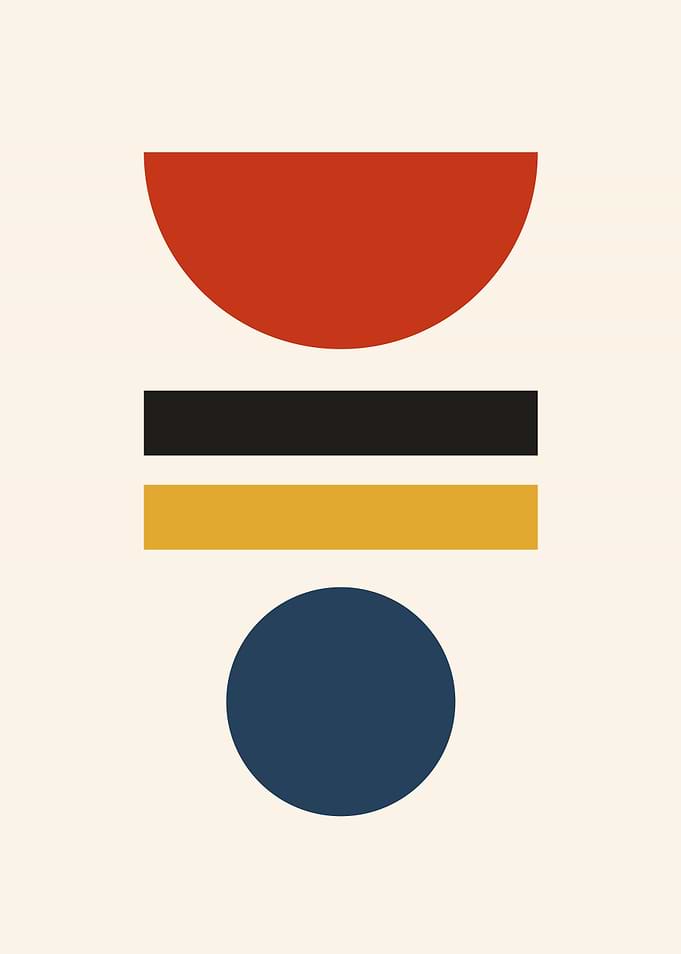 Abstract Geometric Primary Colors