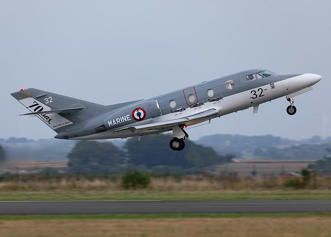 French Navy Dassault Falcon 10MER Taking Off
