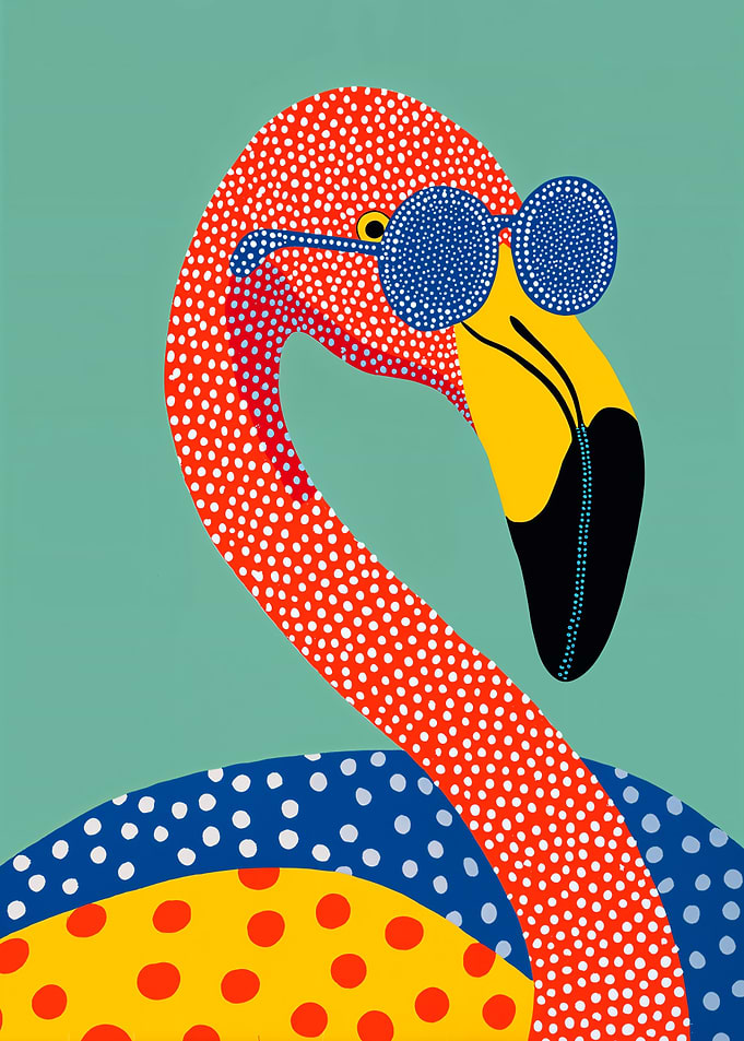 Cool Flamingo with Sunglasses Art