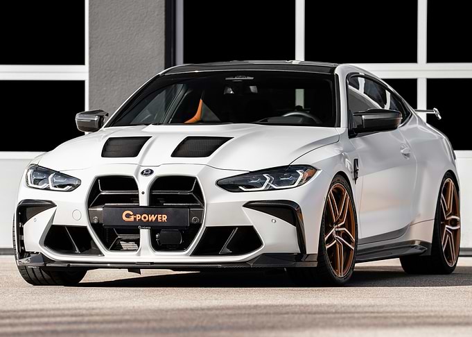 White BMW M4 G-Power Front View