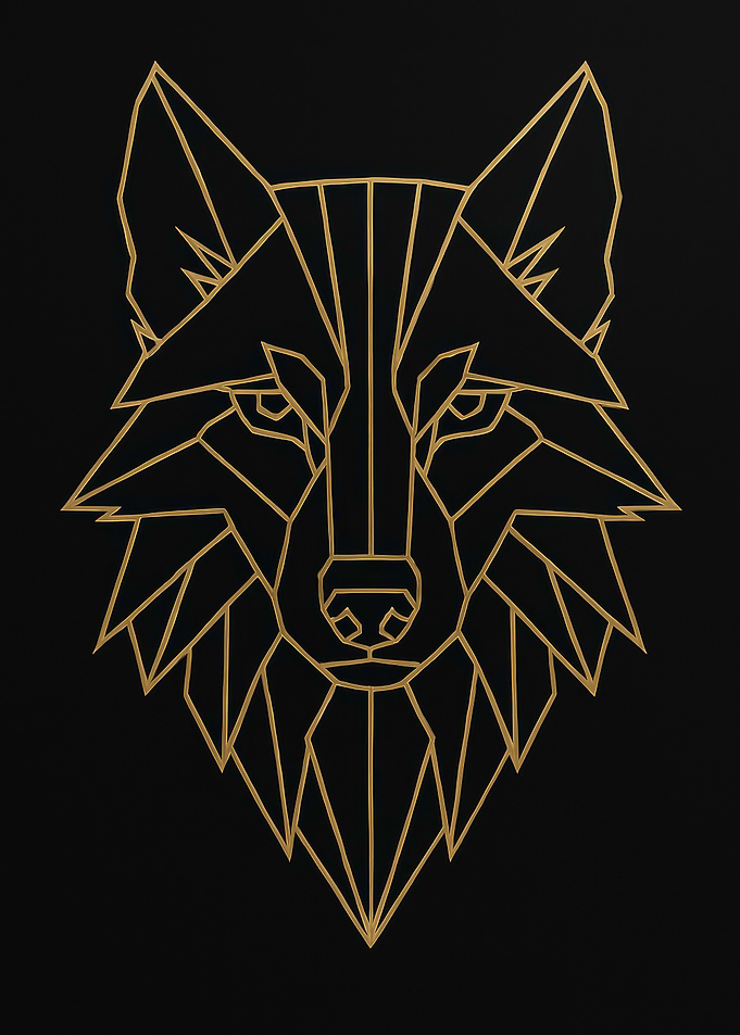 Geometric Wolf Head Art