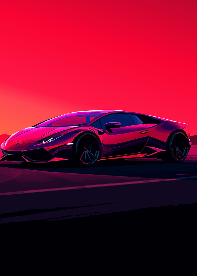 Red Lamborghini Huracan on Road