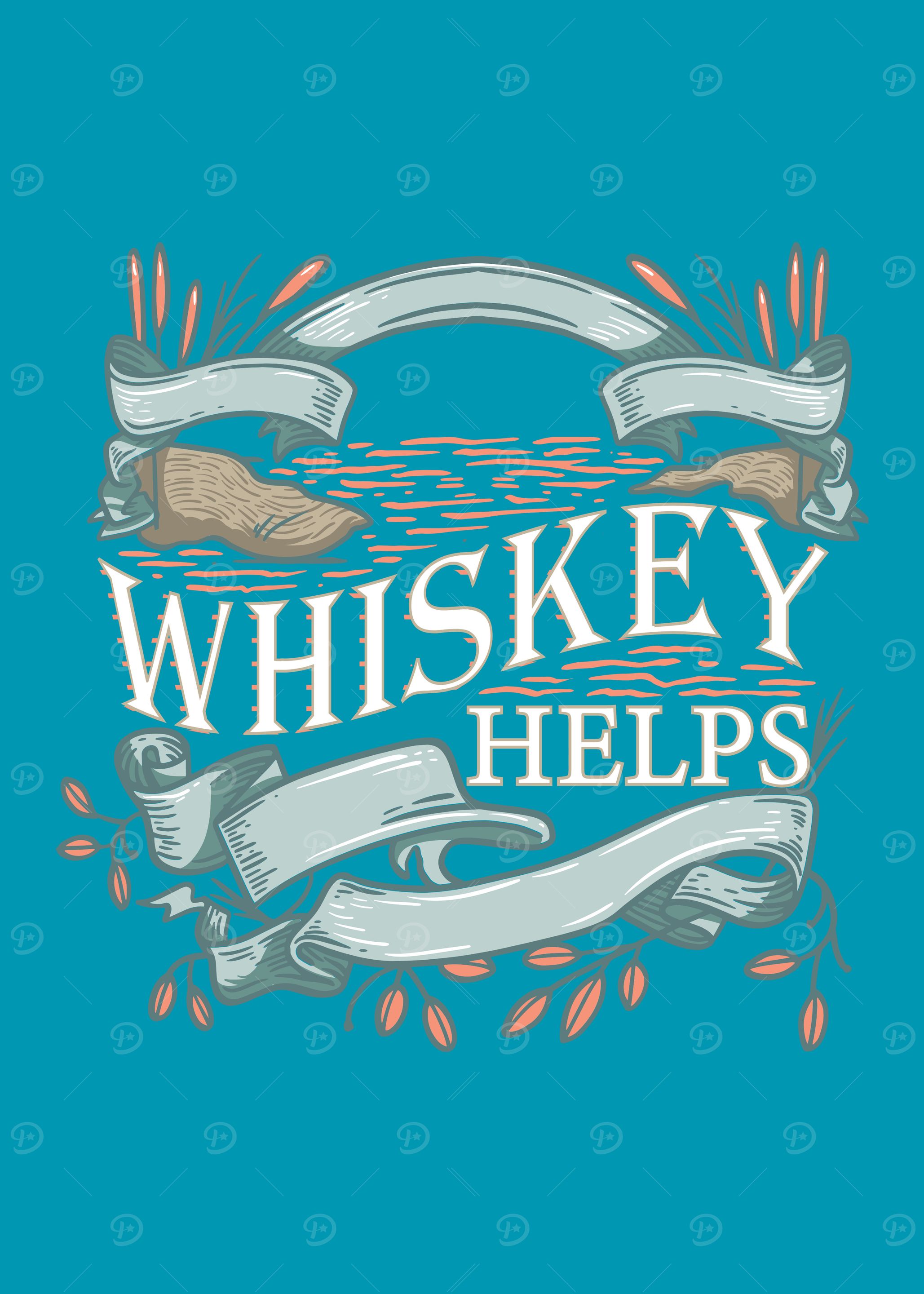 Whiskey Helps Banner Illustration