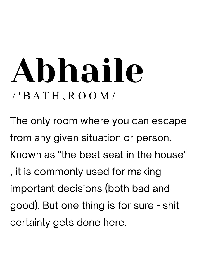 Abhaile Bathroom Definition