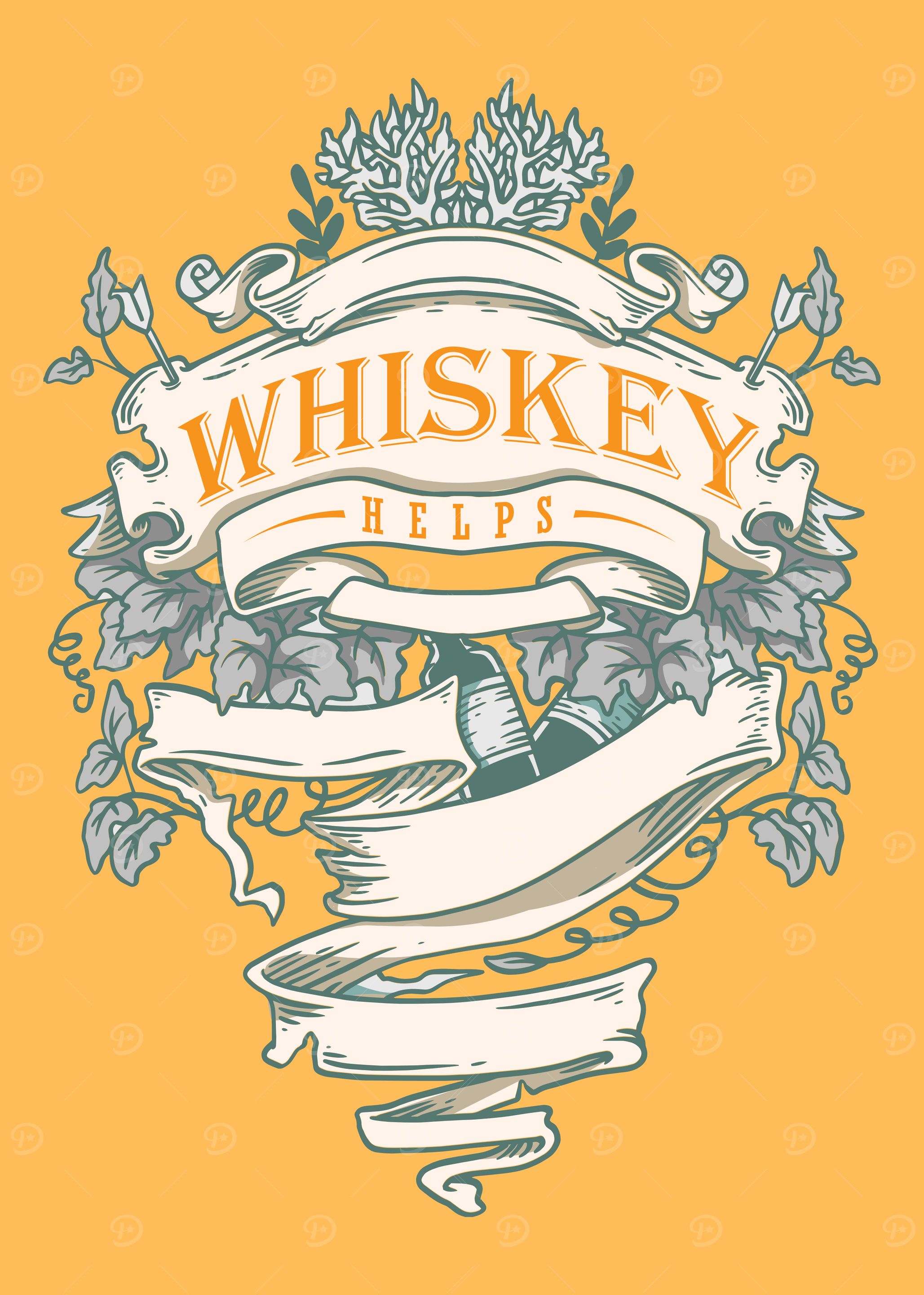 Whiskey Helps Banner Illustration