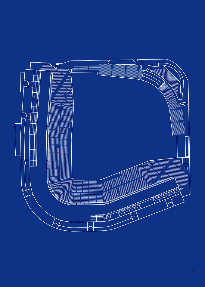 Wrigley Field Stadium Line Art Print – Chicago Cubs Wall Art