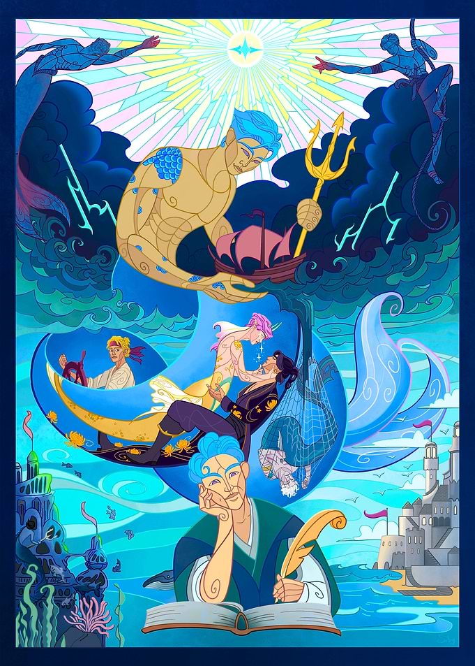 Fantasy Ocean Dreamscape Digital Art : Mermaid's tale