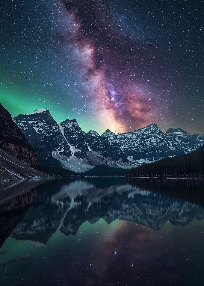 Moraine Lake under the Milky Way