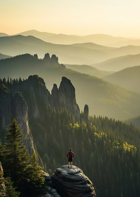 Mountain Vista with Hiker