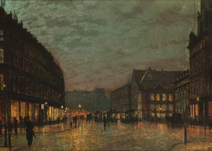 Cityscape at Night Painting
