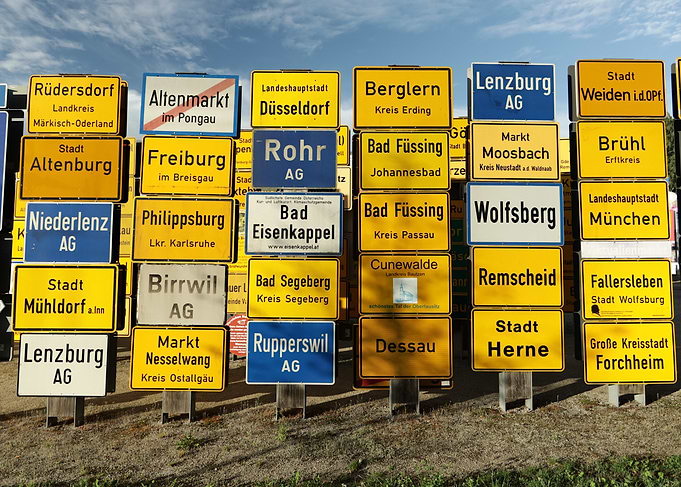 Collection of European City Signs
