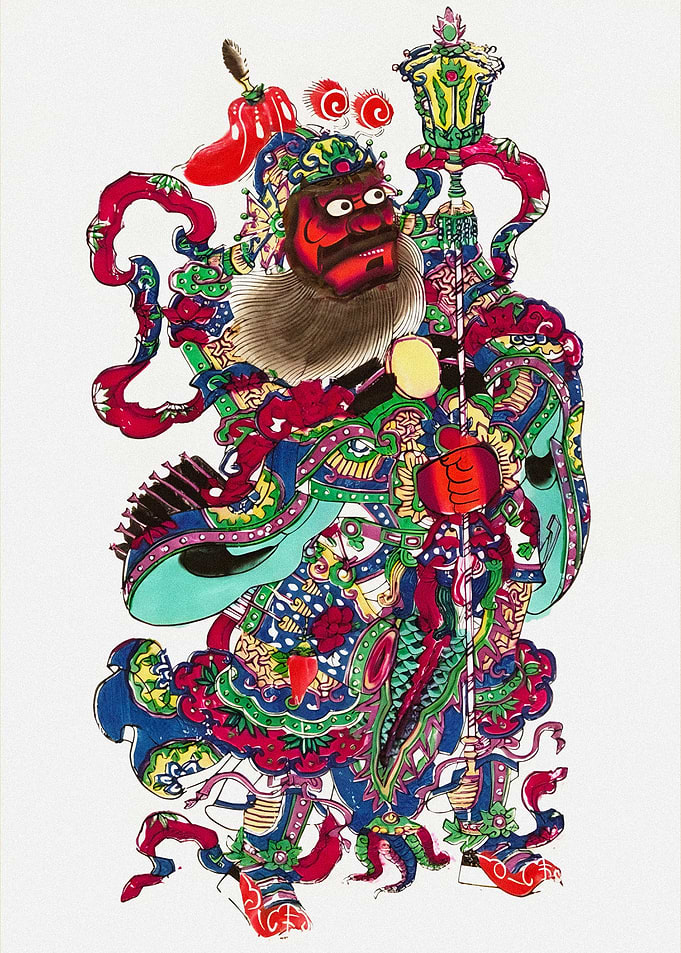 Colorful Chinese Deity Illustration